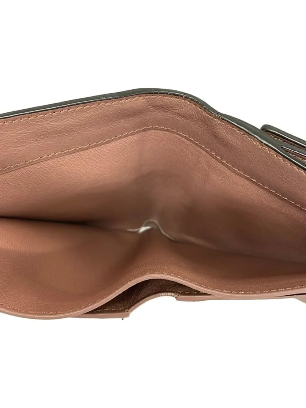 Fendi 2 Fold Wallet Peekaboo Compact Pink Turnlock Leather